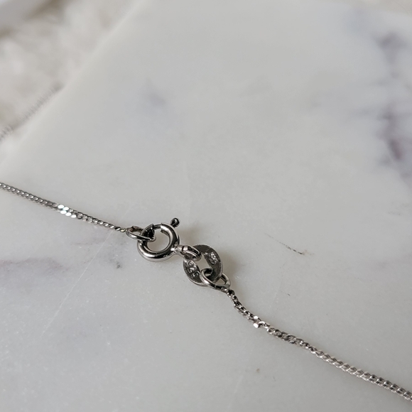 Genuine Diamonds and Garnet Pendant Sterling Silver Necklace 18" - Picture 9 of 9